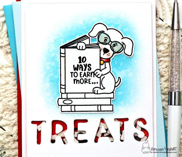 10 Ways to Earn more Treats Card by Larissa Heskett for Newton's Nook Designs using Puppy's Reading List and Essential Alphabet Die Set