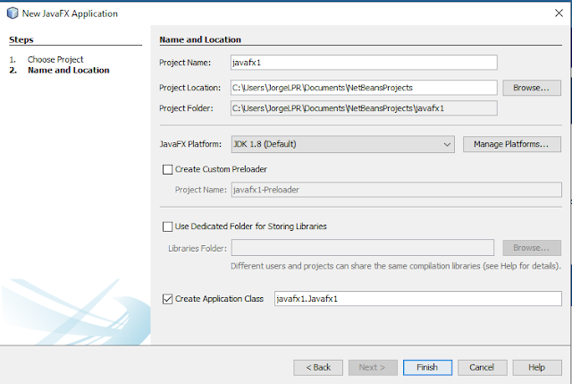 Estructuras proyecto JavaFX