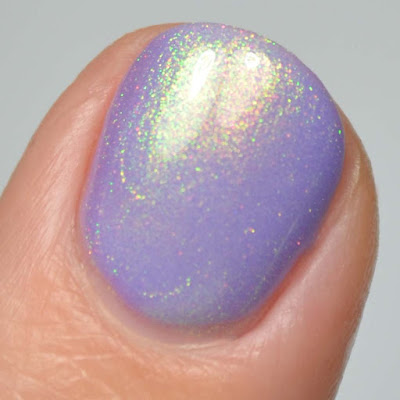 lilac purple nail polish with shimmer swatch