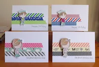 Tarjetas decoradas con washi tape.