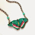 Colorful Mixed Media Butterfly Necklaces Made From Vintage Ephemera Illustrations