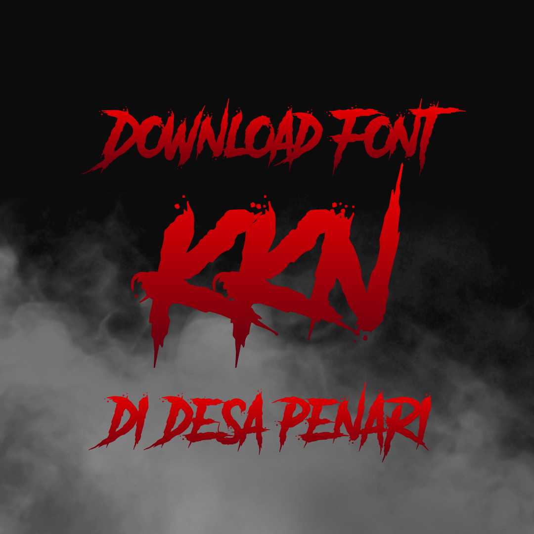 Download Font KKN di desa penari dan mentahan background awan
