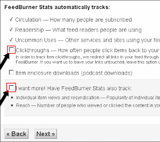 Feedburner options