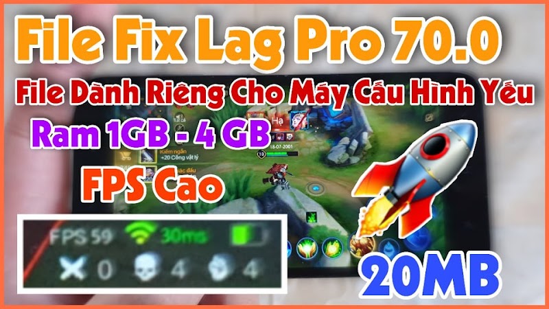 File Fix Lag Liên Quân Pro 70.0 - Siêu Giảm Lag Dành Riêng Cho Máy Yếu + Tăng Full FPS Cao + Vào Sớm