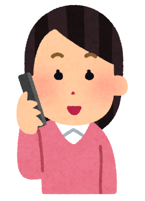 いろいろな表情の電話をする人のイラスト 女性 かわいいフリー素材集 いらすとや