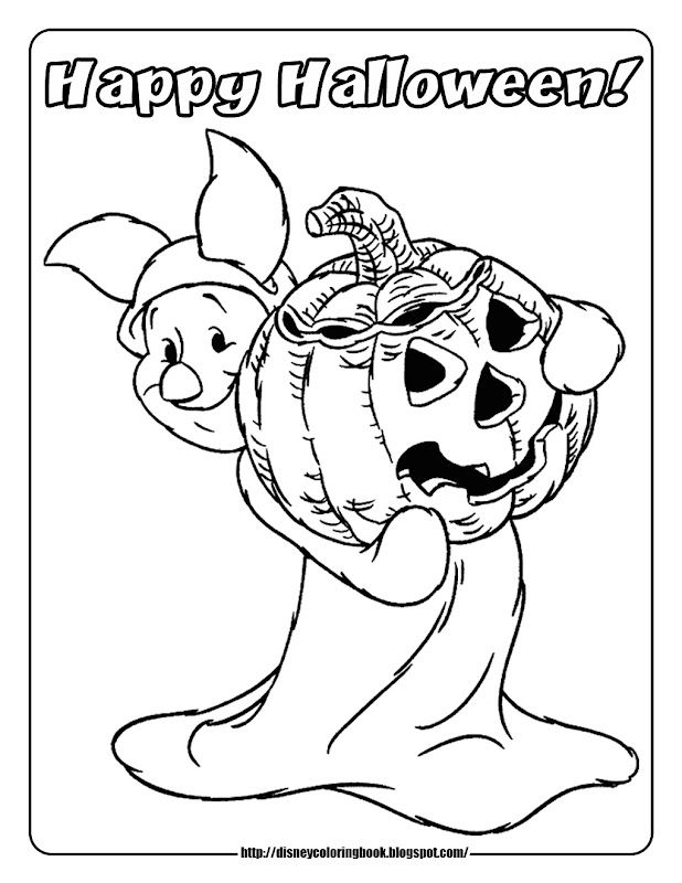 Pooh and Friends Halloween 1 : Free Disney Halloween Coloring Pages title=