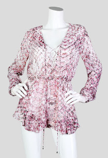  Olivaceous Perry Snake Print Lace-Up Romper - $68 - www.swankboutiqueonline.com