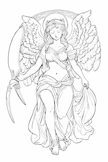 ancient greek angel coloring page