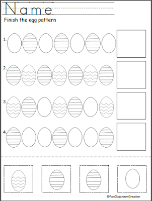 Kindergarten Easter Egg Pattern Practice