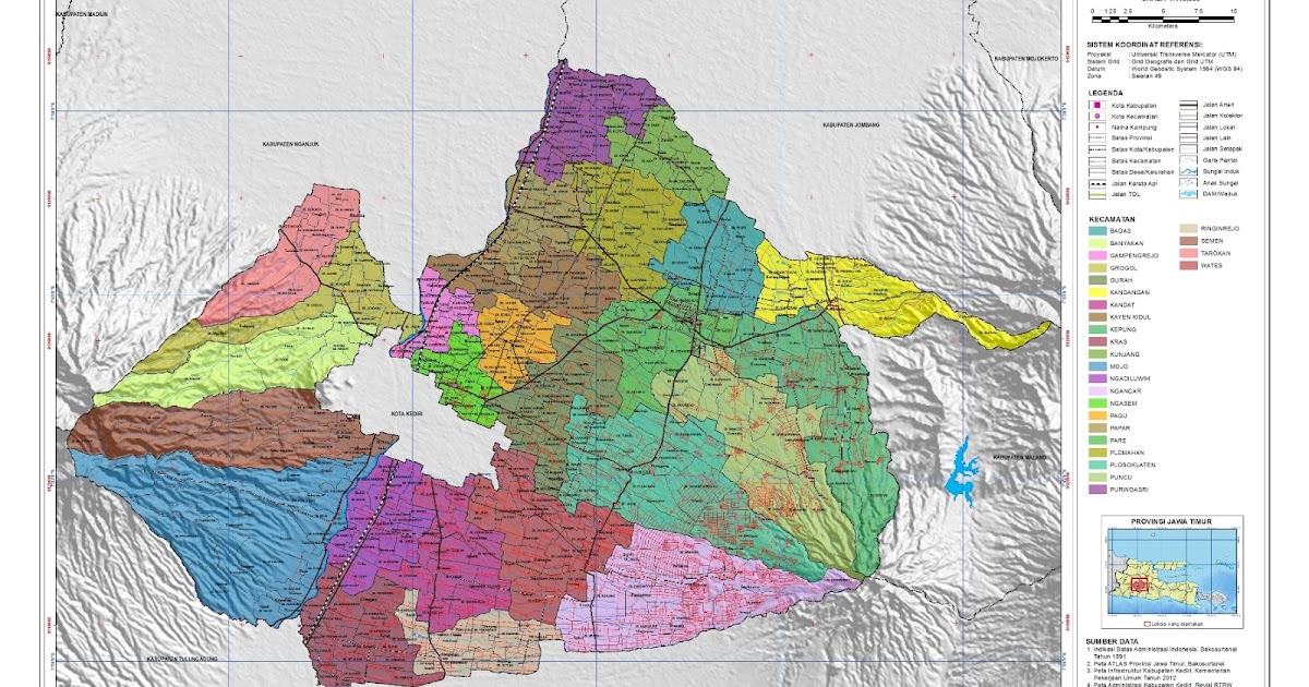 Peta Kabupaten Kediri 