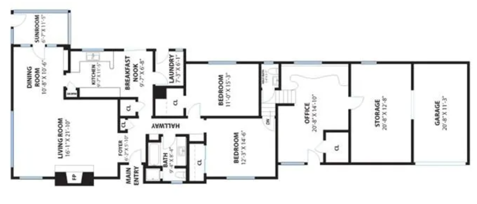 Blueprint of 2-bedroom house