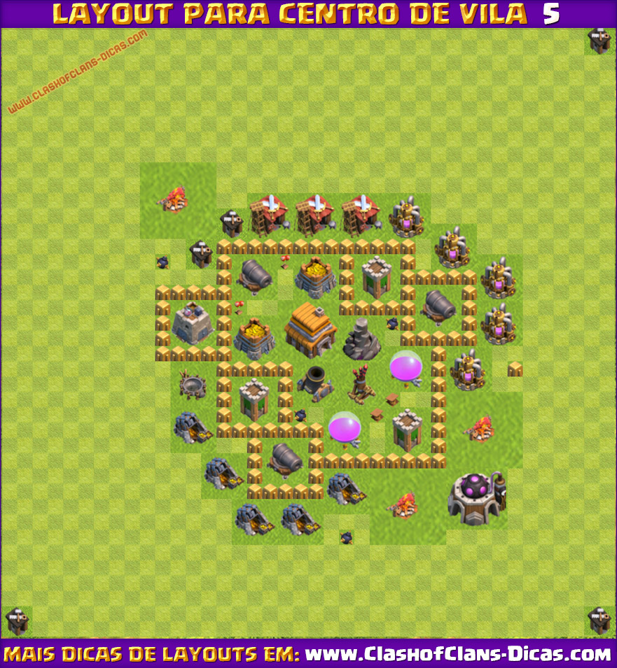 Melhores Layouts para Centro de Vila 5 Clash of Clans Melhores Layouts para Centro de Vila 5 Clash of Clans