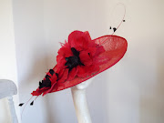 Lest We Forget (large red and black poppy hat fascinator)