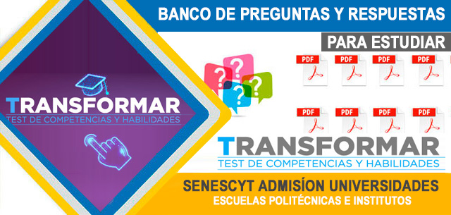 banco de preguntas test transformar examen senescyt