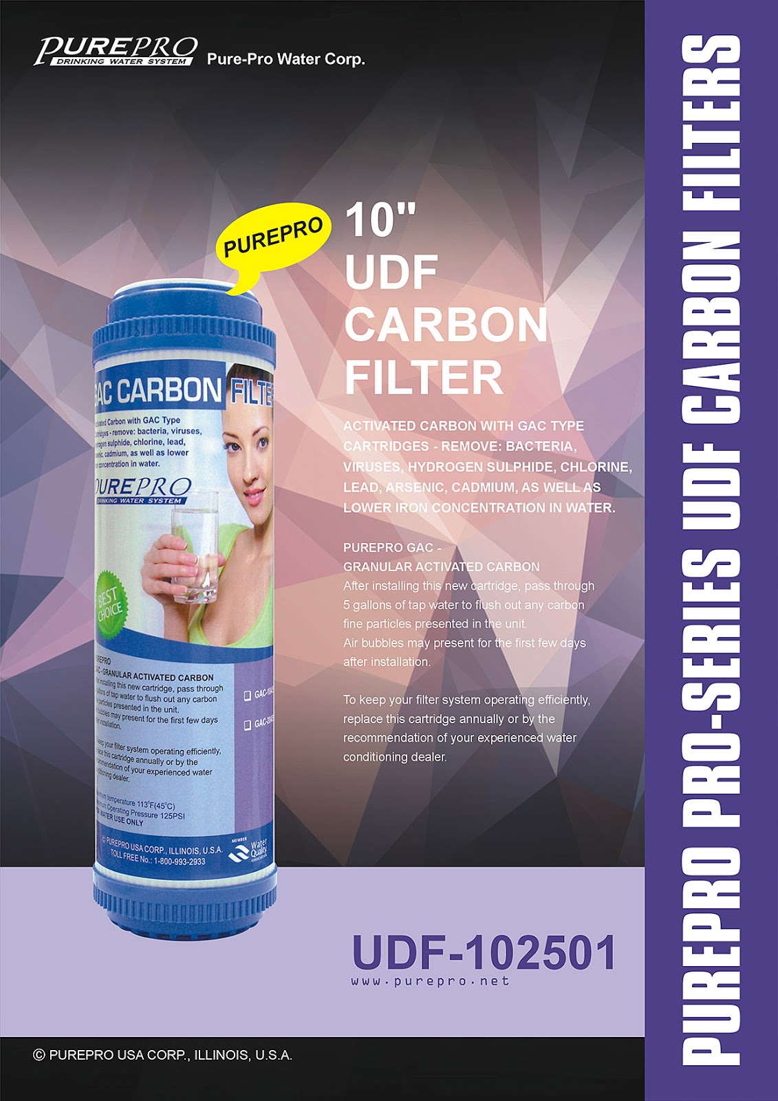 PurePro® USA 10" UDF Carbon Filter - PurePro UDF-102501