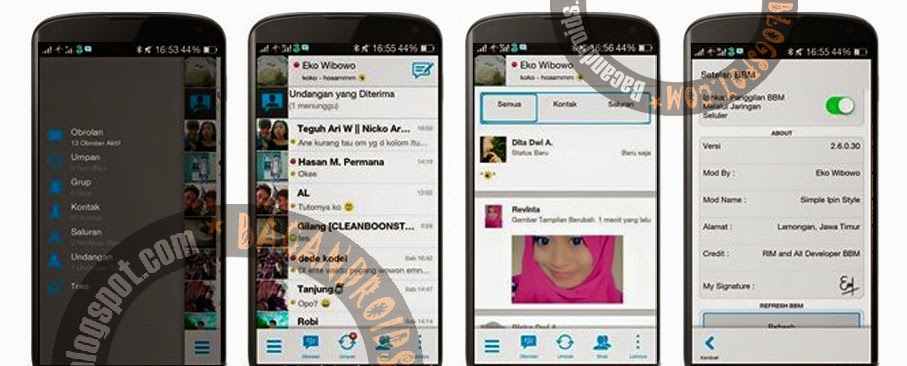 Aplikasi BBM Mod Versi 2.6.0.30 Simple Ipin Style Apk  free gratis