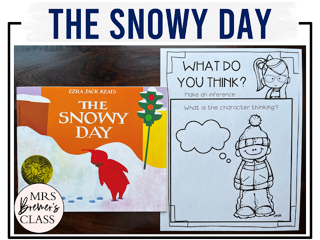 The Snowy Day book activities unit with literacy printables, reading companion activities, lesson ideas, and a craft for winter in Kindergarten and First Grade