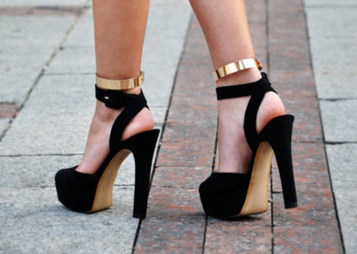 gold heels Nordstrom - Gold And Black Heels
