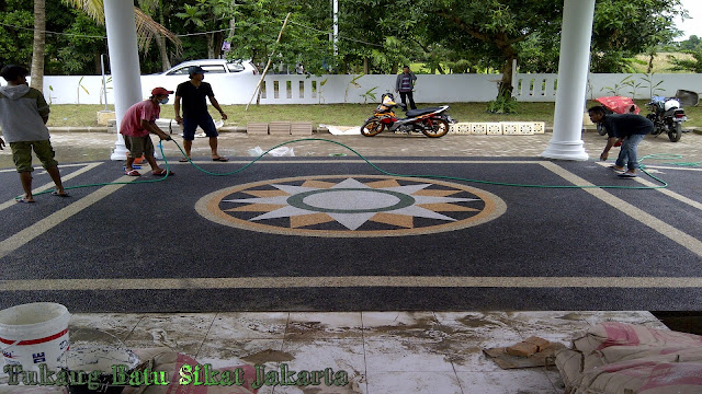 Koleksi Foto Gambar Carport Batu Sikat Motif Bunga