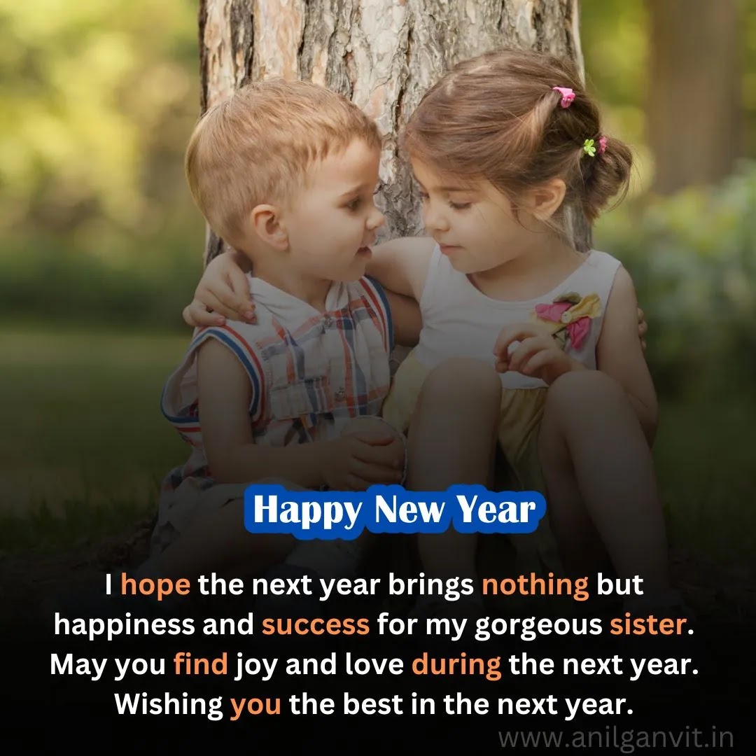 Happy New Year Wishes to Sister