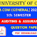 CU B.COM (General) Fifth Semester Auditing & Assurance Question Paper 2022 | B.COM (General) Auditing & Assurance 5th Semester Calcutta University Question Paper 2022