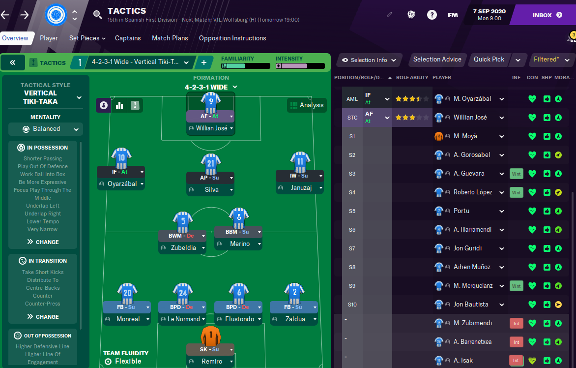 FM21 Sociedad Tactics