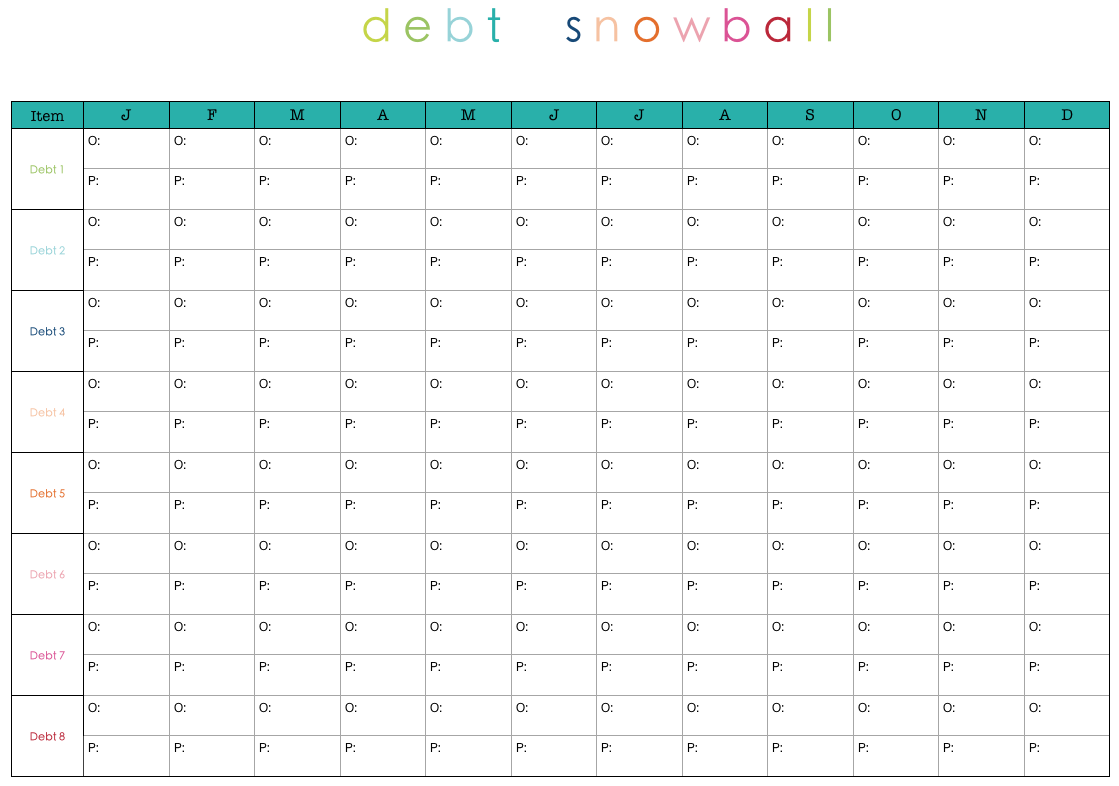 Free Debt Snowball Printable | August Freckles: Free Debt ...