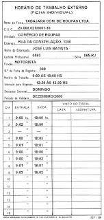 ficha de registro de empregado