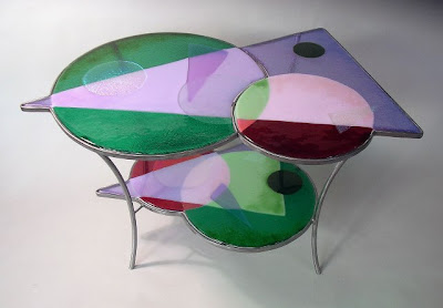 Stained glass table, Antique Table, Glass Table, Table