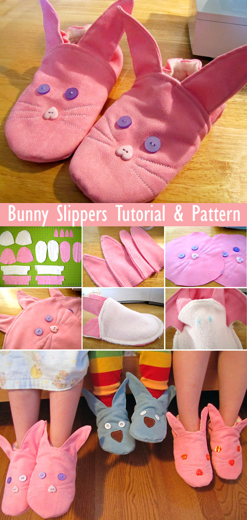 Bunny Slippers Tutorial + Pattern