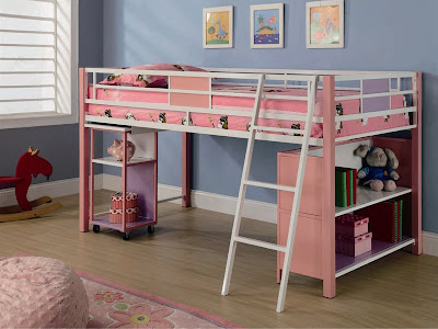 Sadie Twin Loft Bed in Pink