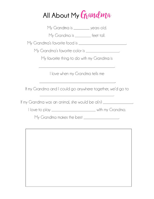 FREE Grandparents Day printables--Print them, fill them out and send them in the mail for a fun surprise!