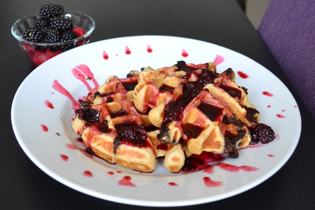 Chocolate Chip Blackberry Waffles