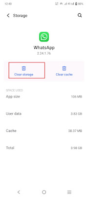 Clear Whats storage option on Android Phone