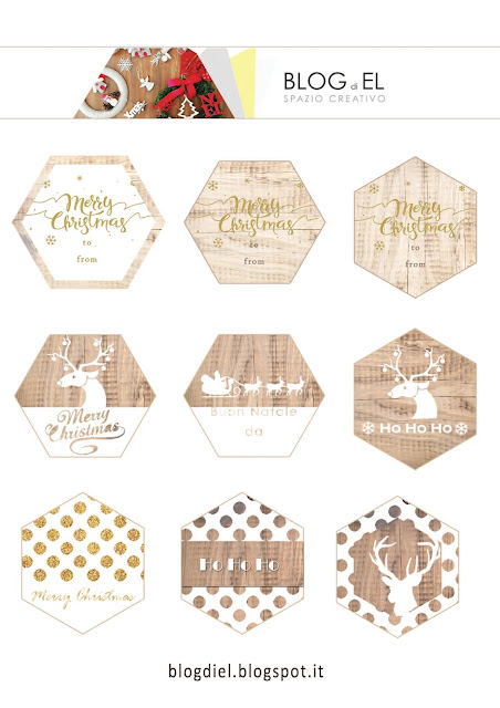 hexagon gift tag for christmas