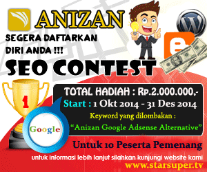 Kontes SEO Terbaru 2014 Anizan.com Google Adsense Alternative