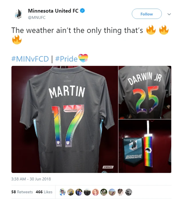 Minnesota United celebrate the LGBTQ+ community on Pride Month