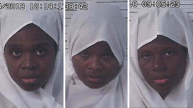 The three female suspects, from left to right Jany Leveille, Hujhrah Wahhaj, Subhannah Wahhaj