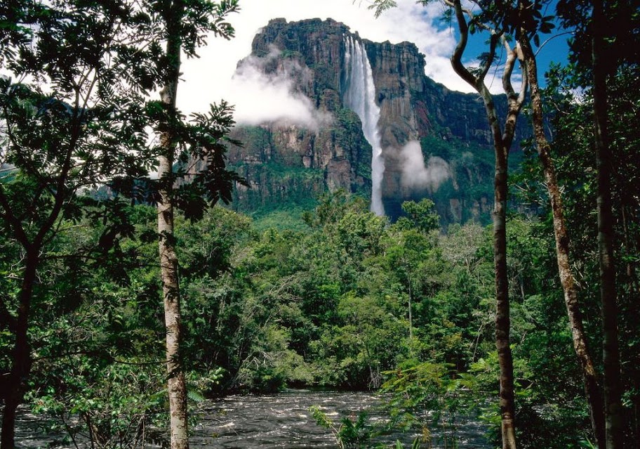 The highest waterfall in the world - Angel Falls in Venezuela