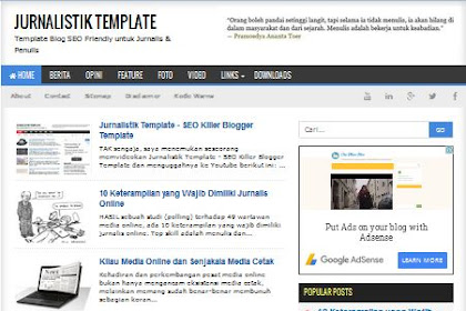 Jurnalistik Template  - Simple Seo Friendly Blogger Template Terbaru