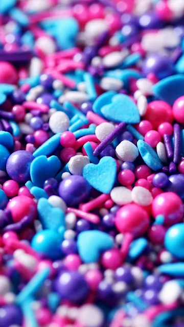 Confetti, Hearts, Colorful, Sweets