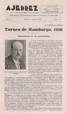 Artículo del Dr. Carlos Rodríguez Lafora sobre la III Olimpíada de Ajedrez Hamburgo (1)