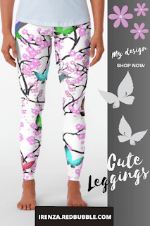 Cherry blossoms with butterflies and birds Leggings.