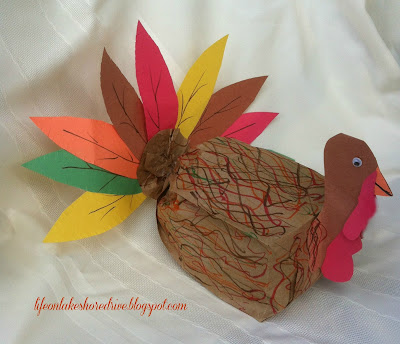 alt="Kids Craft Brown Paper Bag Turkey Craft Tutorial"