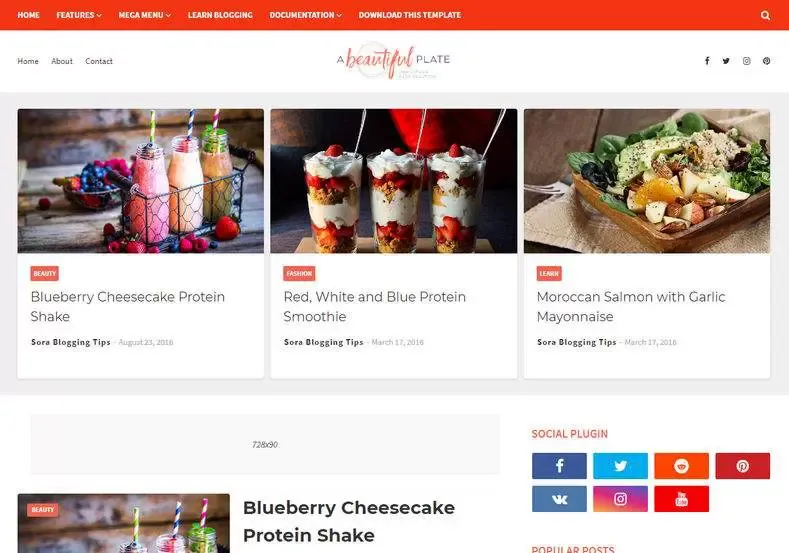 Plate Blogger Template | Free Blogger Template 2021