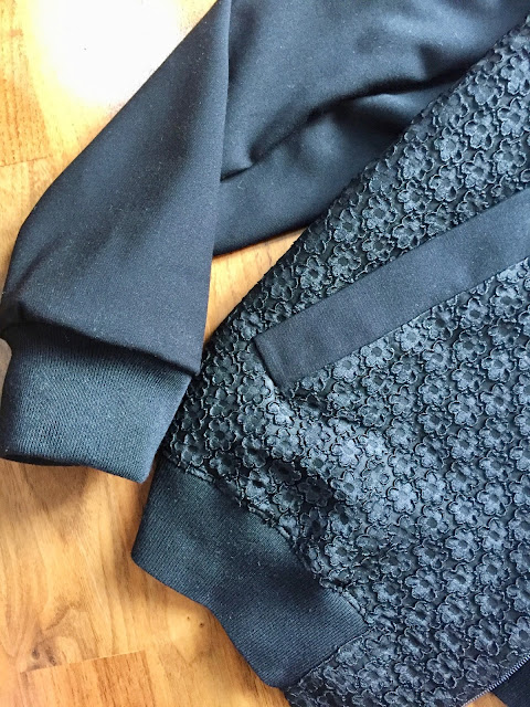 Diary of a Chain Stitcher: Black Textured Rigel Bomber from Papercut Patterns