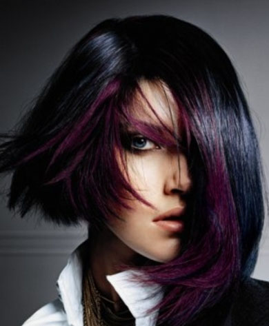 Purple Glam Hair Style 2014