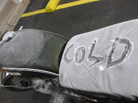 cold morning, motorcycle ride, kentucky, ice, snow