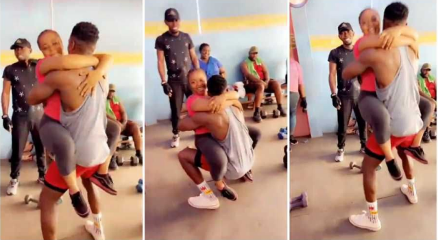 Gym instructor was caught doing to a lady during training session [video]