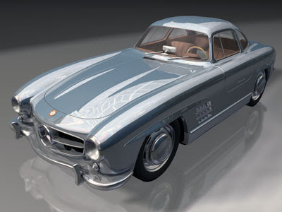 3D Cars Models Mercedes 300SL C4D 3DS MAX 512 Mb